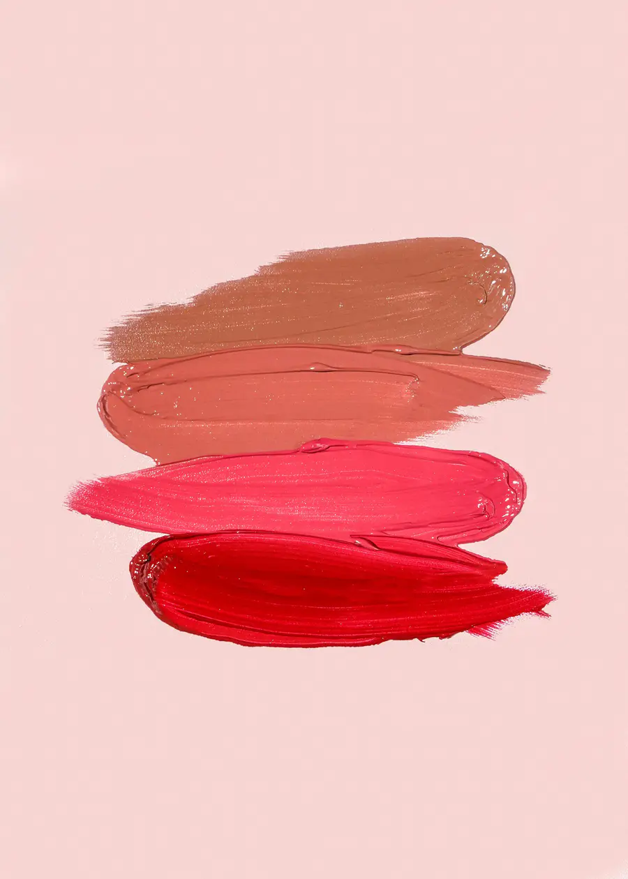 Muestras de tintas de labios